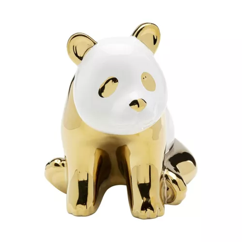 Dekor Panda - Guld/Vit, 18cm