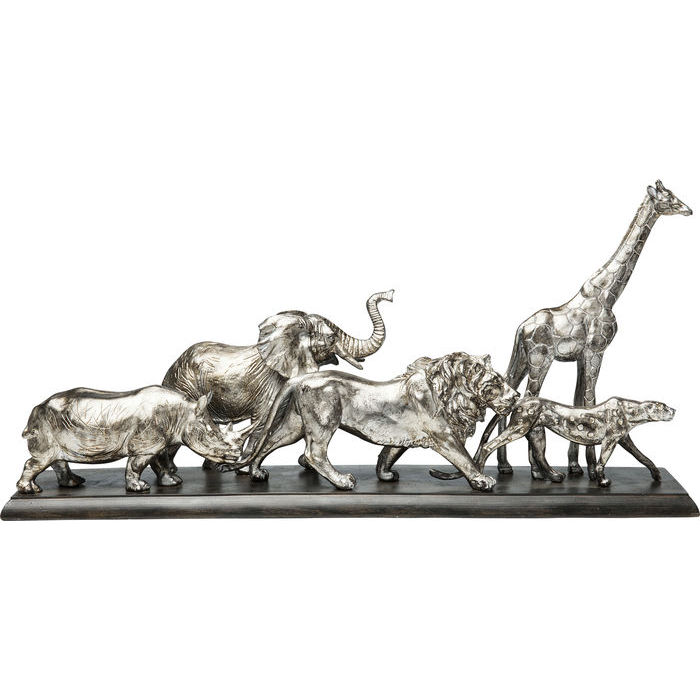 En vacker djur-skulptur och dekor i silverfinish