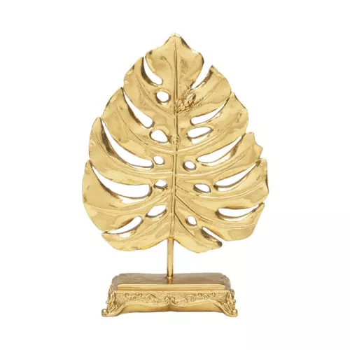 Skulptur Blad Guld - 18cm