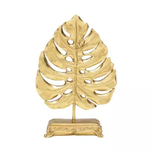 Skulptur Blad Guld - 18cm