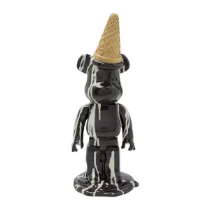 Dekor Glass Björn - Svart 40cm