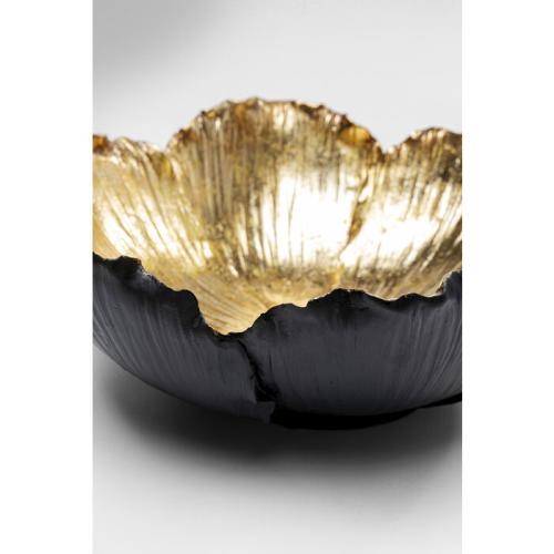 Dekor Skål Blomster | Svart/Guld Ø25cm