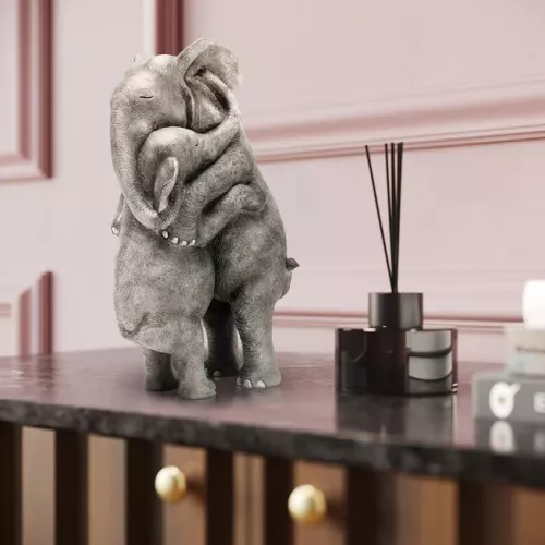 Skulptur Kramande Elefanter