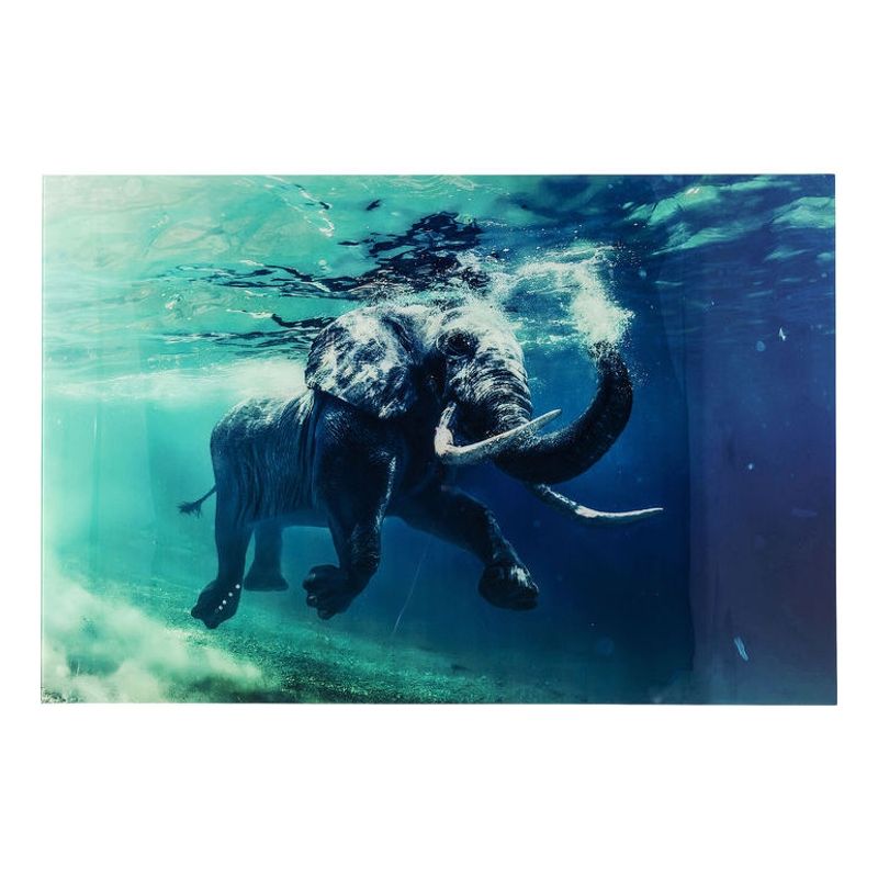 Glastavla Foto Swimming Elephant 120x180...