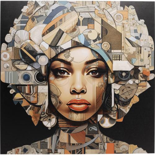 Glastavla 3D Art Geo Woman 80x80cm