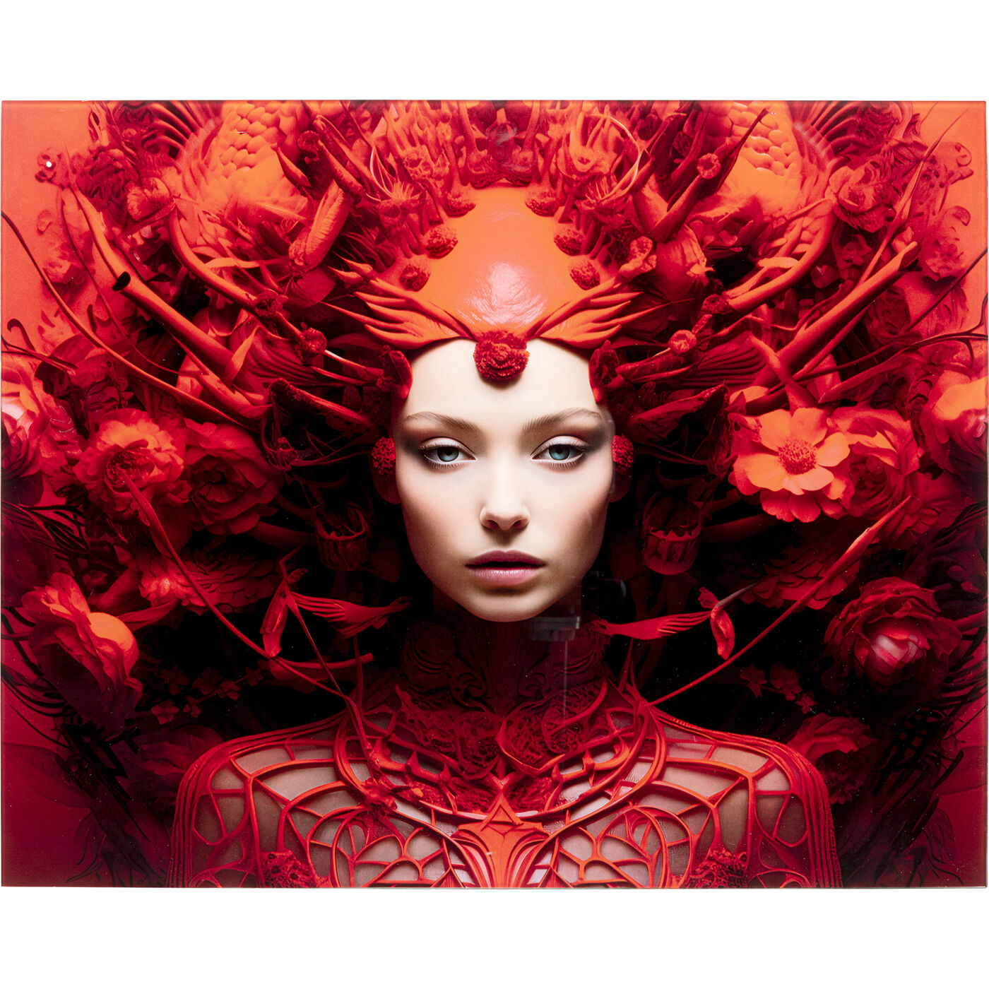 Glass Picture Red All Over – Röd, 50x40cm | Modern glastavla med ...