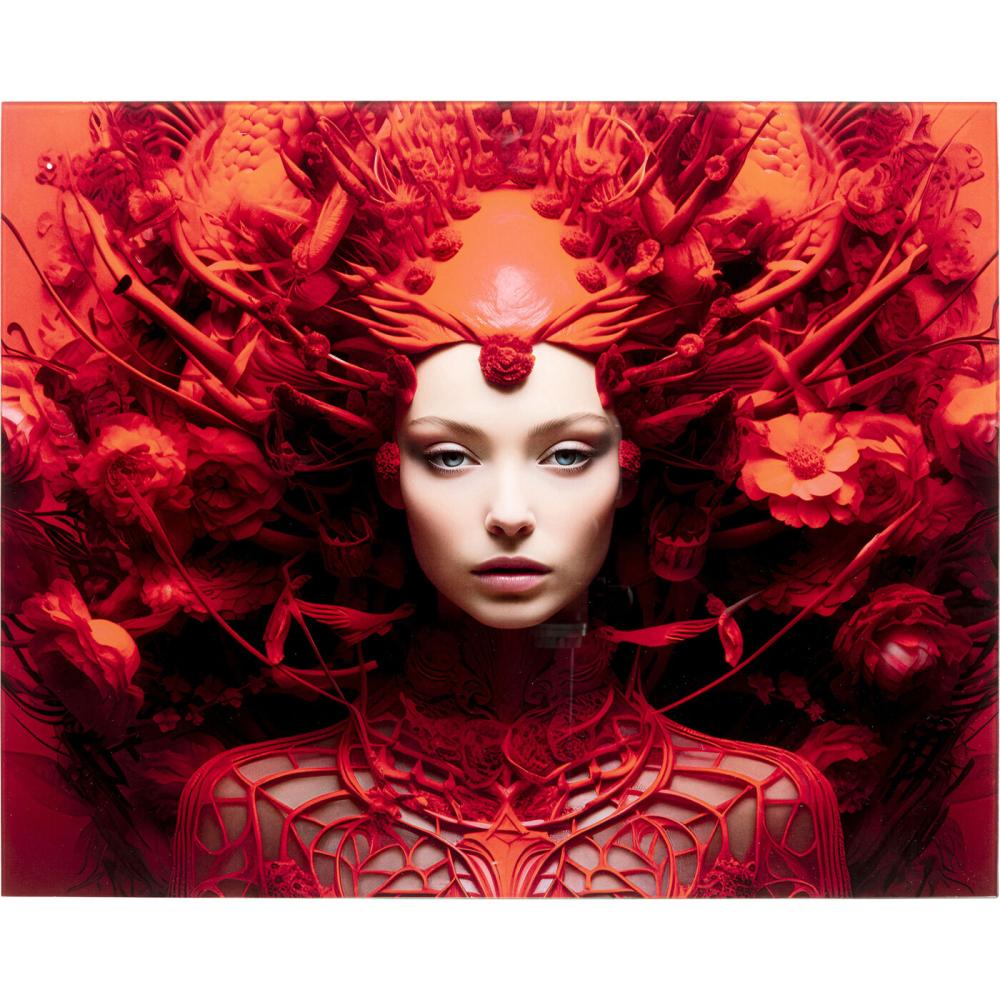 Glastavla Red All Over – Röd, 50x40cm