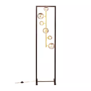 Golvlampa Santo Glaskupor - Svart/Guld