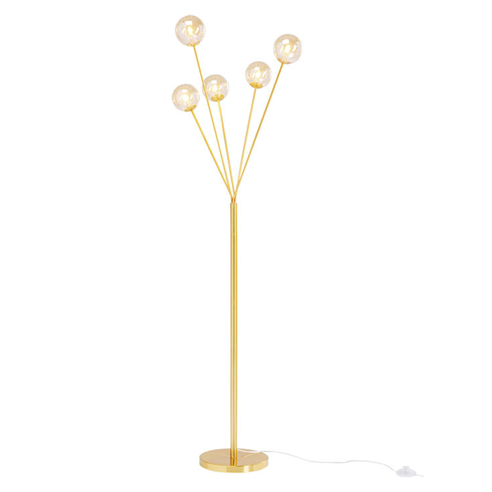 Golvlampa Thea Glaskupor - Mässing