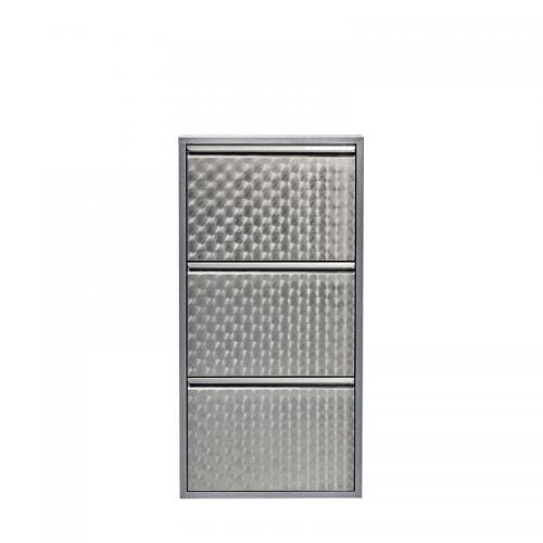 Skoskåp borstad metall