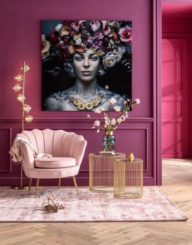 Glastavla Blomstergudinna 120x120 cm