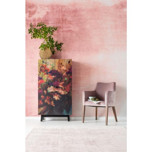 Karmstol Lounge Sammet Puderrosa