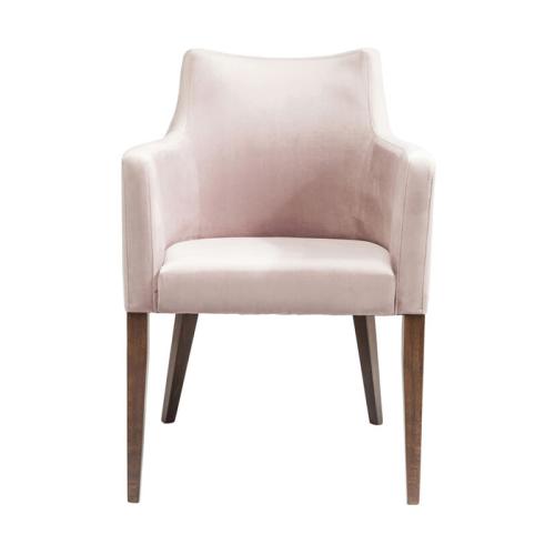 Karmstol Lounge Sammet Puderrosa