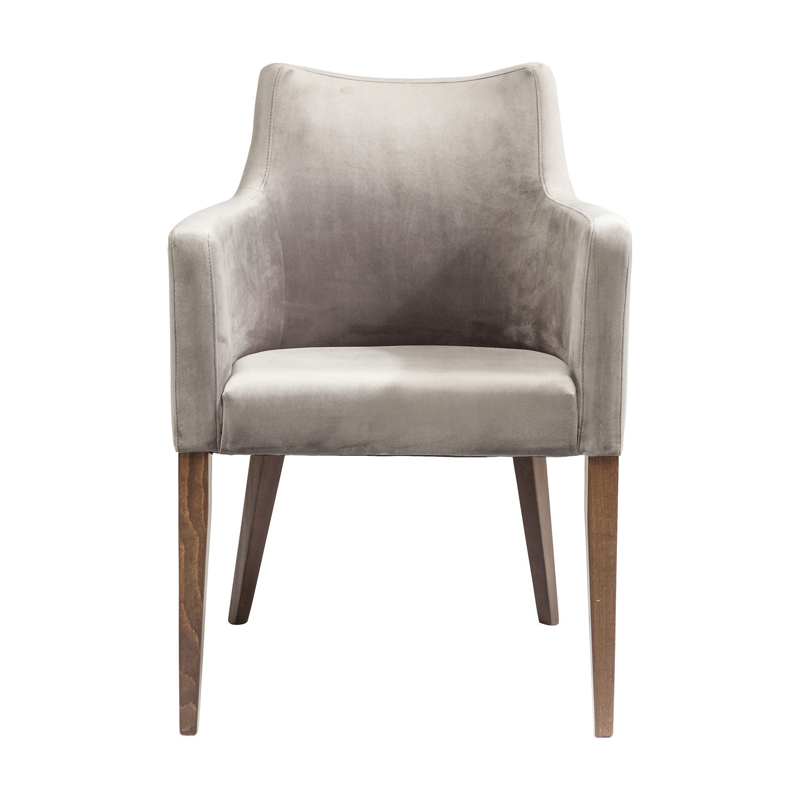 Karmstol Lounge Sammet Grå