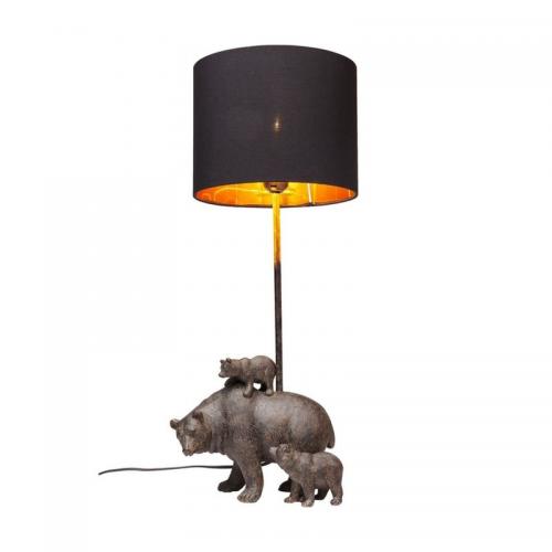 En charmig bordslampa där familjen Björn är själva lampfoten