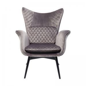 Fåtölj Tudor Silvergrå Sammet