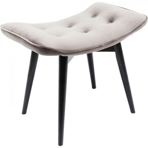 Sittpall och fotpall i fin design med klädsel i grå sammet.