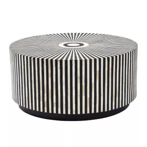 Soffbord Fun Stripes - Svart/Vit Ø75cm