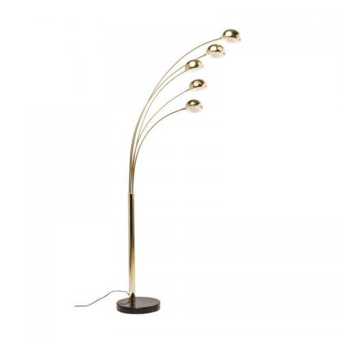Golvlampa 5-armad Mässing