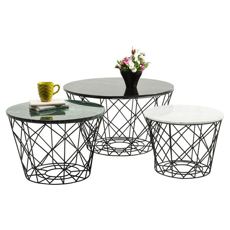 Soffbord Tre runda i marmor