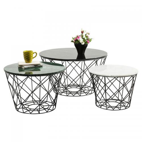 Soffbord Tre runda i marmor