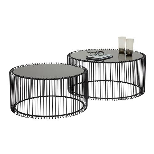 Soffbord Wire svart - 2 set