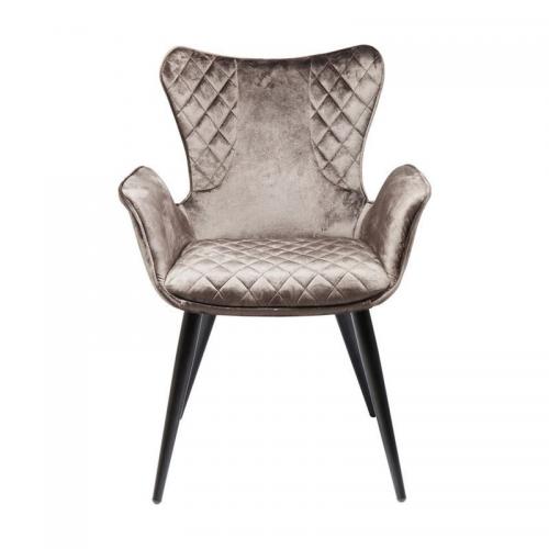 Stol Sammet Brun Oliv