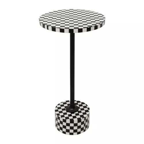 Sidobord Fun Schack - Svart/Vit Ø25cm