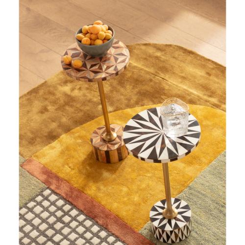 Sidobord Fun Geometry - Brun Ø25cm