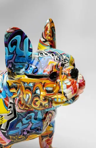 Skulptur Graffiti Hund Happy - 40x50cm