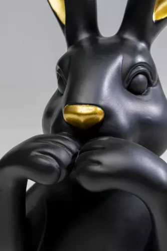Skulptur Kanin - Svart/Guld 31cm