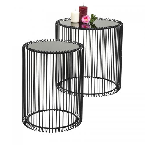 Sidobord Wire Svart - set om 2 st.
