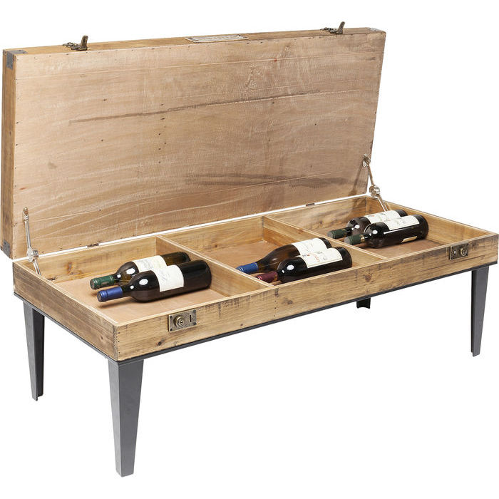 Unikt soffbord med dold förvaring, exempelvis för vinflaskor m.m.