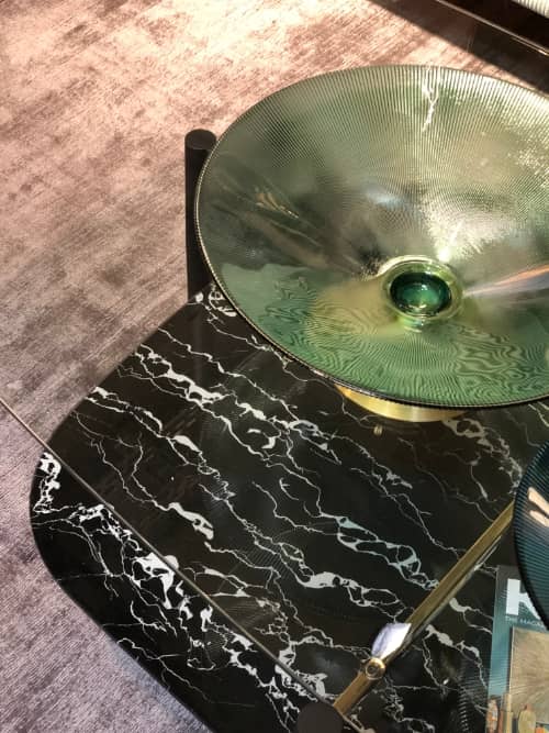 Dekor Skål Birdie - Grön/Mässing, Ø35cm