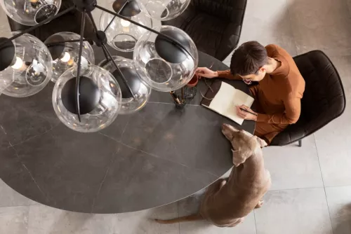 Matbord Grande Possibilita Oval - Sten/Svart