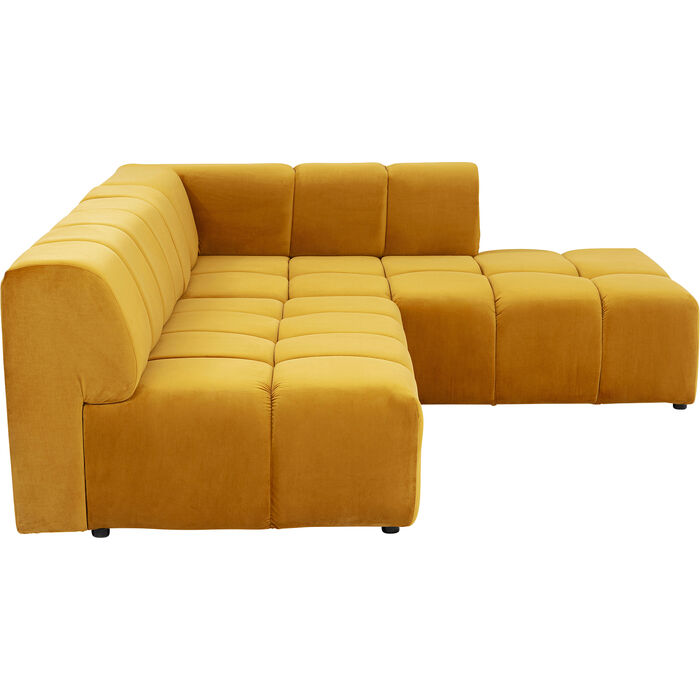 Stor gul soffa i sammet
