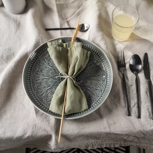 Tallrik Mandala Grå Ø27 cm, 4-pack