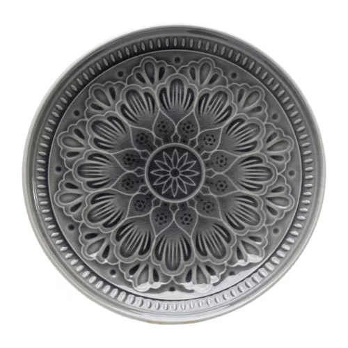 Tallrik Mandala Grå Ø27 cm, 4-pack
