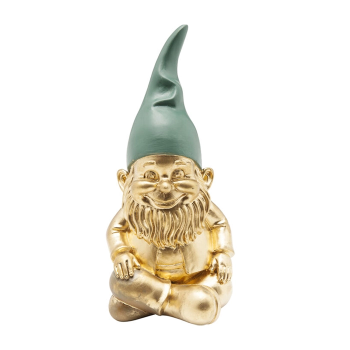 Skulptur Tomte Sittande - Guld 19cm