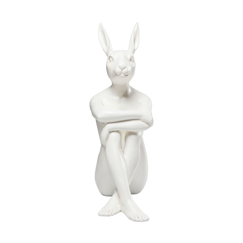 Dekorfigur Skulptur Gangster Rabbit, Vit