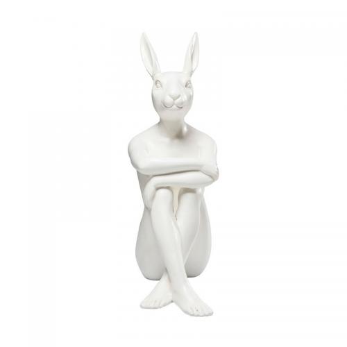 Dekorfigur Skulptur Gangster Rabbit, Vit