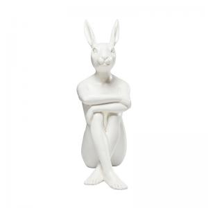Dekorfigur Skulptur Gangster Rabbit, Vit