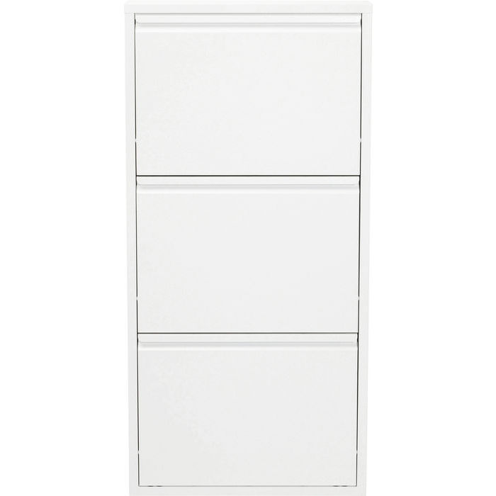 Ett grunt skoskåp i vitt som ger plats för upp till 9 par skor