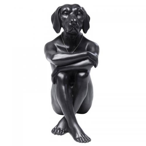 Dekorfigur Skulptur Gangster Dog, Svart