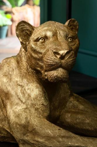 Skulptur Lejon Guld, 113 cm