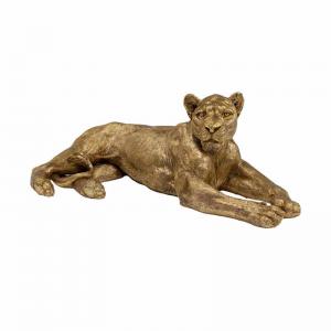 Skulptur Lejon Guld, 113 cm