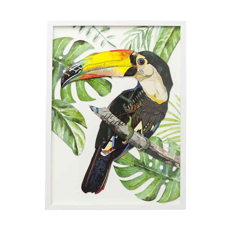 Tavla Paradisfågel, papperskollage