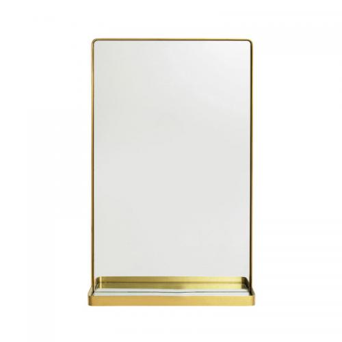 Spegel med hylla Clean Mässing, 80 cm