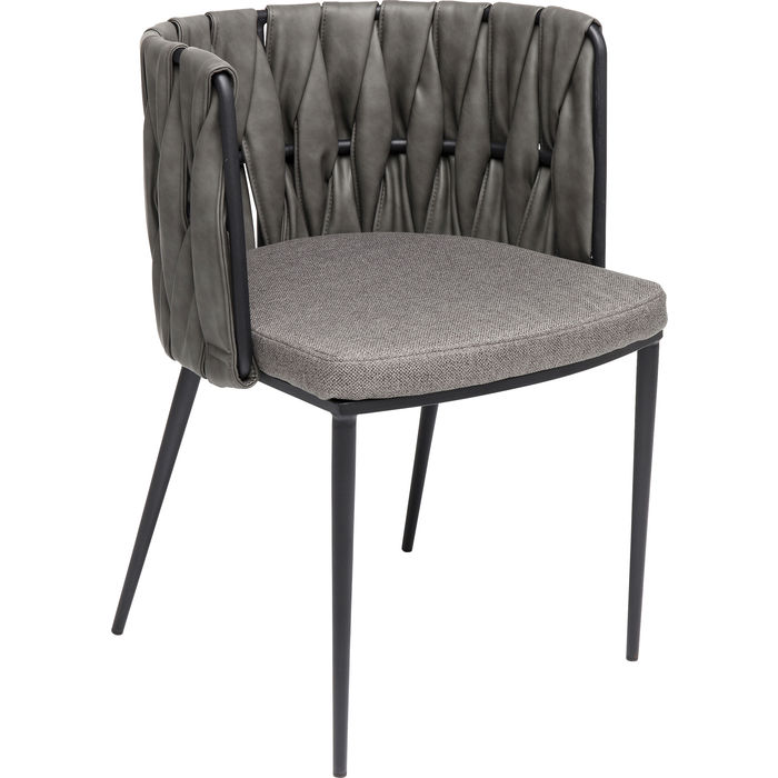 En snygg grå stol i kreativ och elegant design - som matstol och konferensstol.