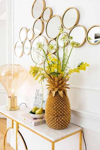 Spegel Cirklar, mässing 93 x 138 cm